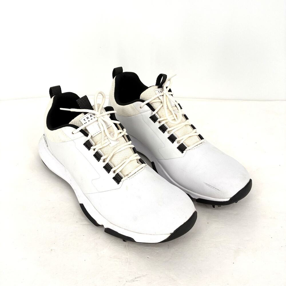 TravisMathew The Ringer Golf Shoes Mens Size 10 White Spikeless Athletic